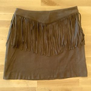 Suede Brown Fringe Mini Skirt 🤠 YeeHaw